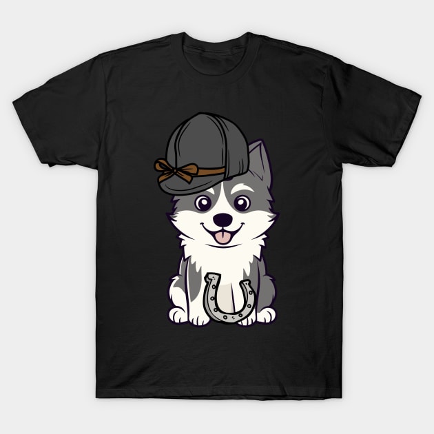 Funny husky dog is ready to ride a horse T-Shirt by Pet Station